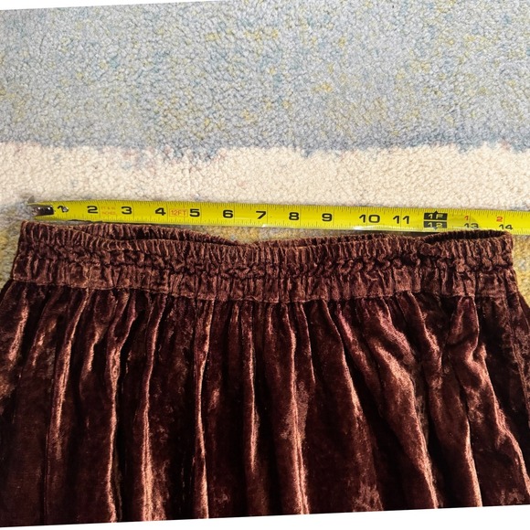 Y2K Crushed Velvet‎ Maxi Skirt M L Gypsy Fairy  Grunge Tiered Crochet Lace Boho - Picture 7 of 9